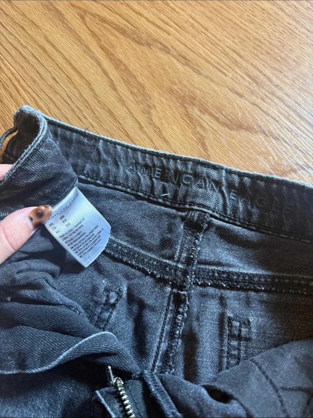 Angel Black Washed Denim Shorts